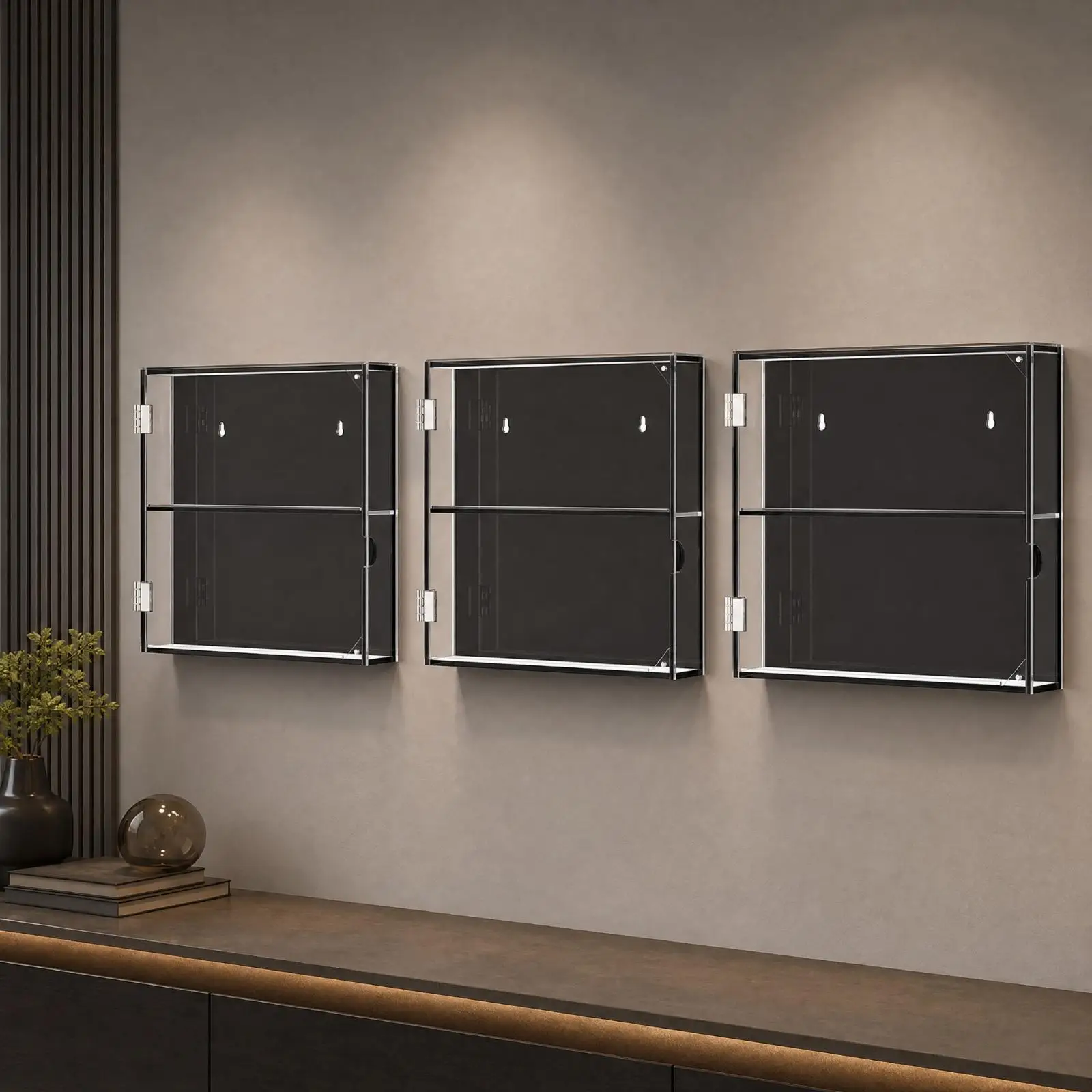 Wall Mounted Acrylic Trading Card Display Case with Door for Graded Baseball Cards Sports Memorabilia Holder Wall Mounted Acrylic Trading Card Display Case with Door for Graded Baseball Cards Sports Memorabilia Holder