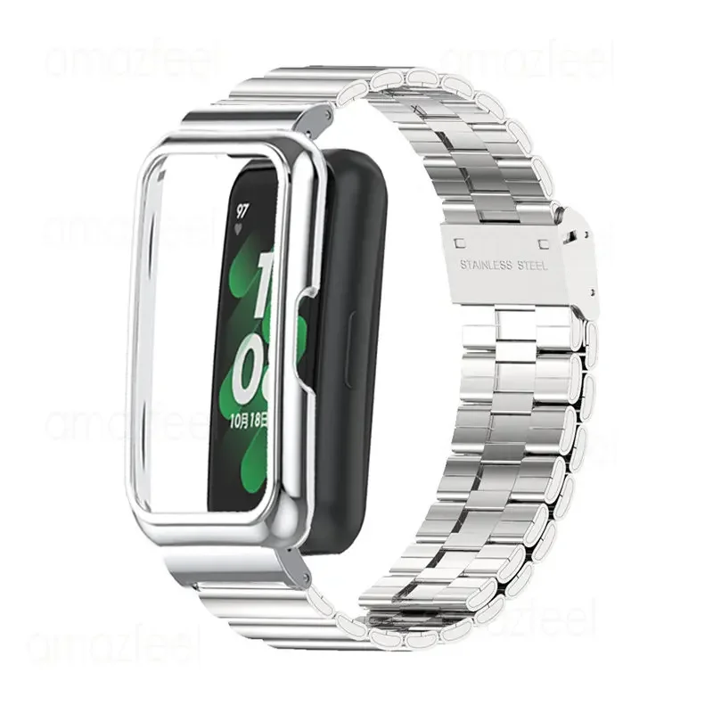 حزام من الفولاذ المقاوم للصدأ لشريط هاوي ، سوار ذكي ، سوار معدني ، واقي حافظة ، غطاء واقي ، شريط 9 ، 8 ، 7 ، 6