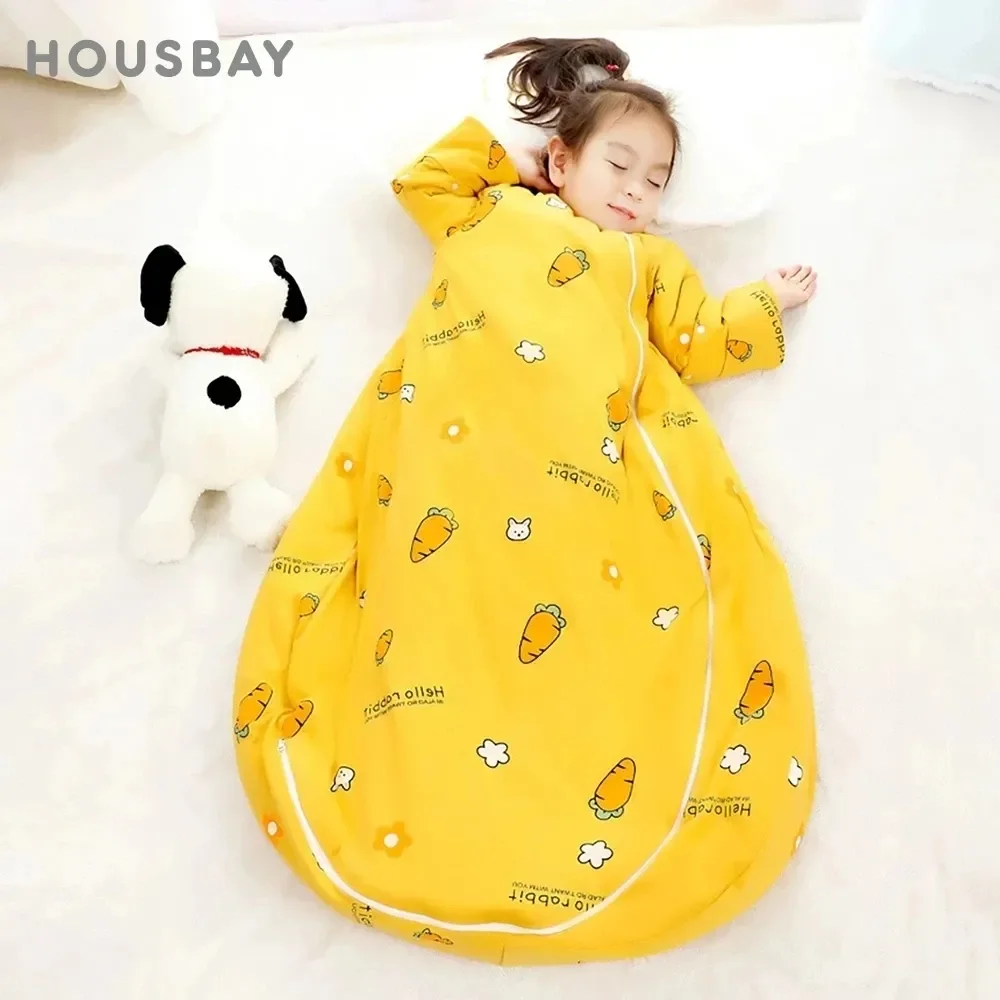 Sleeping Bag For Children 2.5Tog Baby Sleeping Bag Winter Thick Detachable Sleeves Anti-Kick Blanket Infant Quilt Sleepwear