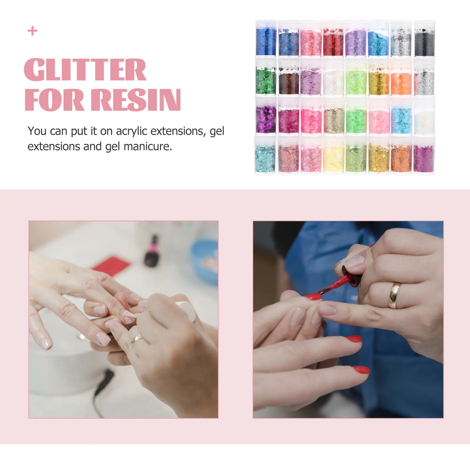 32 Bottles Nail Glitter Sequins Shiny Manicure Art for DIY Nail Decor Fingernail Decoration Party Festival Glitter for Resin