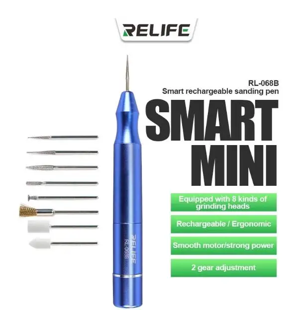 RELIFE-Mini Electric Polishing Pen, Cutting, Grinding, Engraving Kits, Multifunctional, Motherboard Repair Tool Set, RL-068B