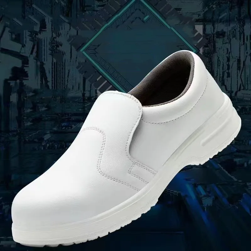 men fashion steel toe caps work safety shoes white genuine leather staticproof factory worker security shoe safe boots securidad