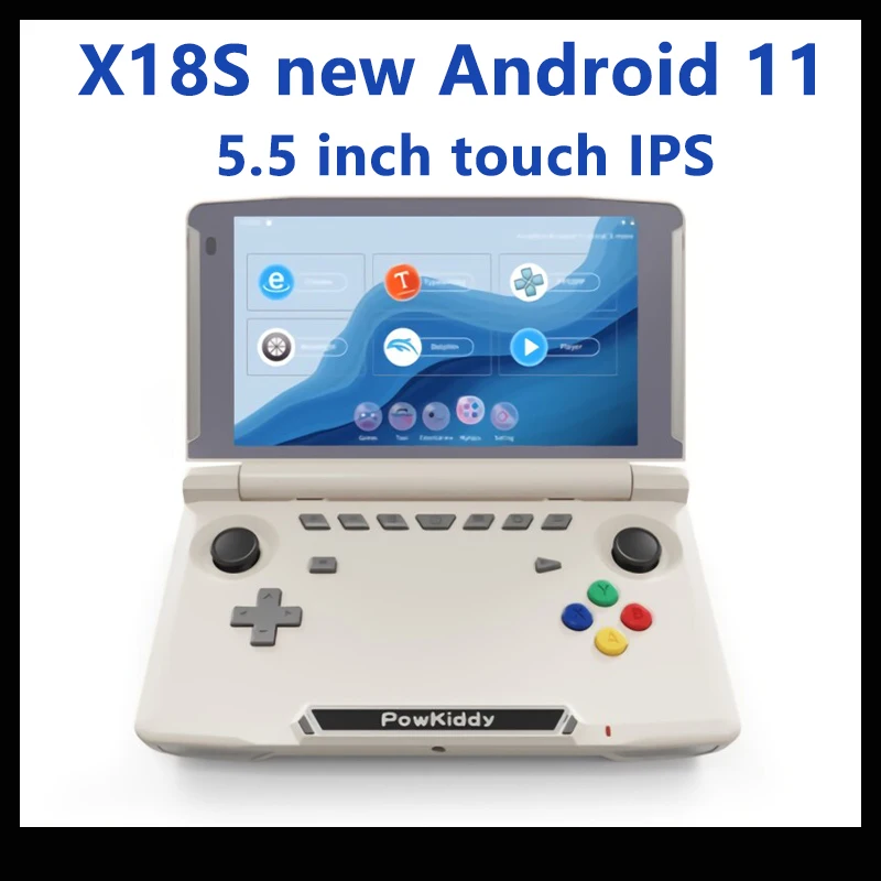 

Powkiddy X18S New Android 11 5.5 Inch Touch IPS Handheld Game Console T618 Chip Mobile Game Console Ram 4GB Rom 64GB Screen Flip