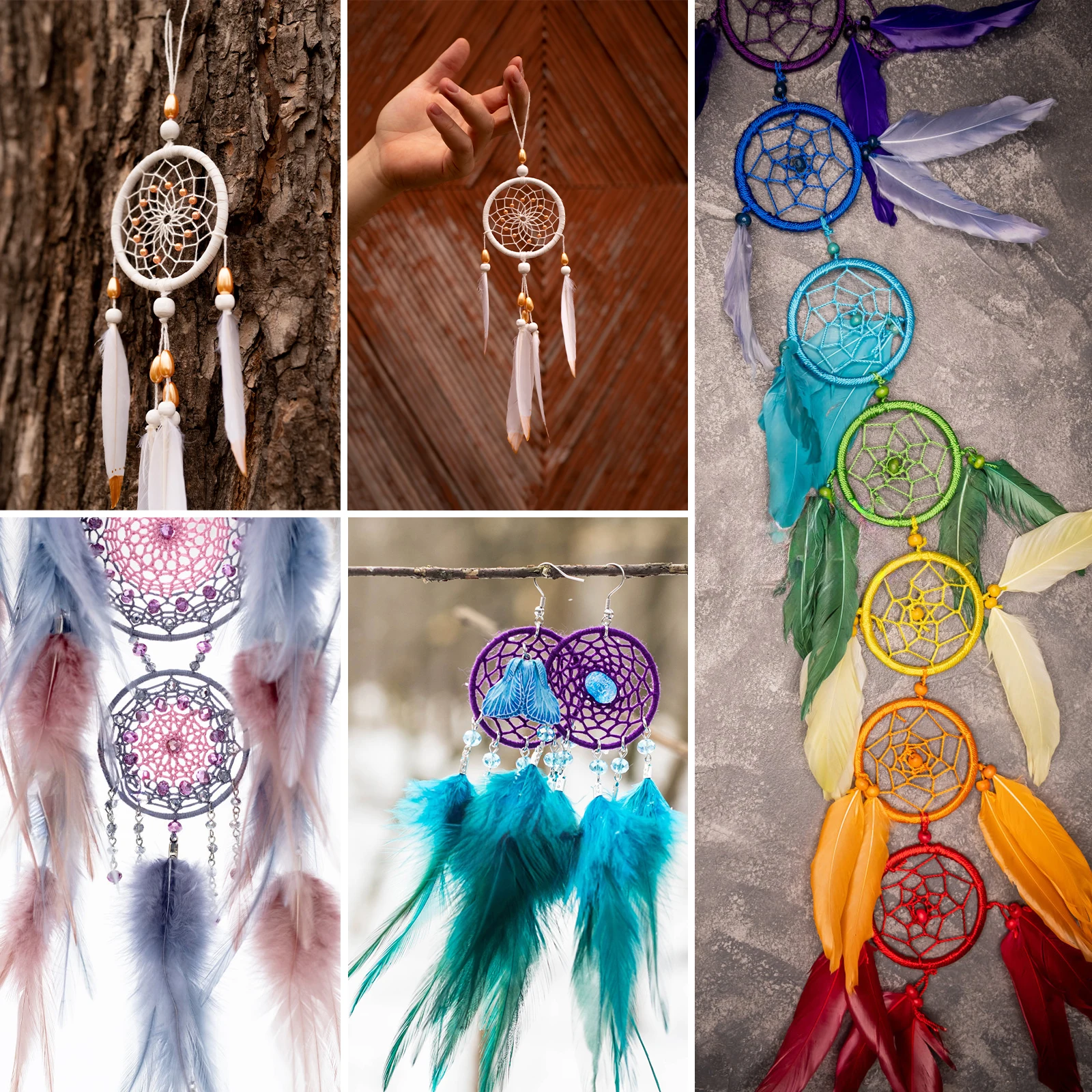 

10 Pcs Dream Catcher Accessories DIY Metal Ring Dreamcatcher Hoop Bracelet Work