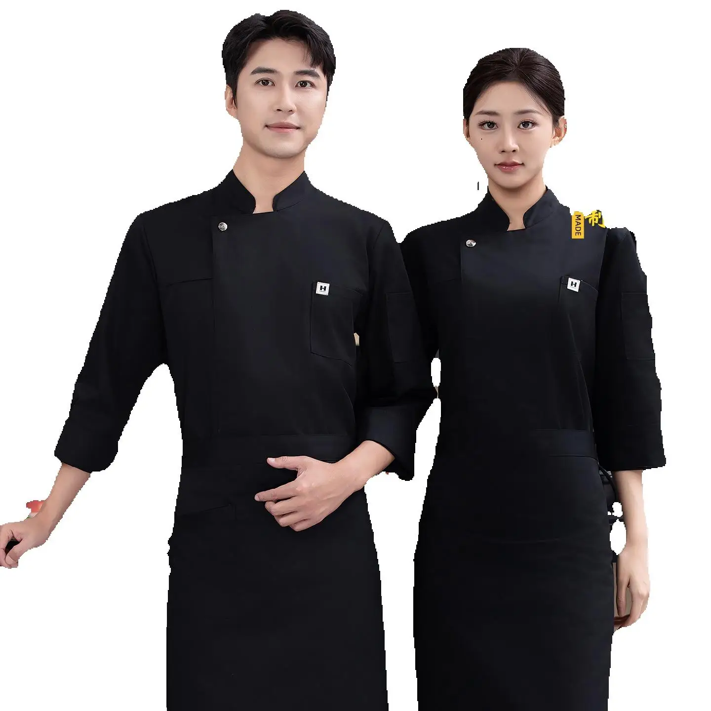 Men's Stretch Fabric Catering Chef Uniform Work Uniform Embroidery Name Print Logo Restaurant Jacket Kitchen Clothes