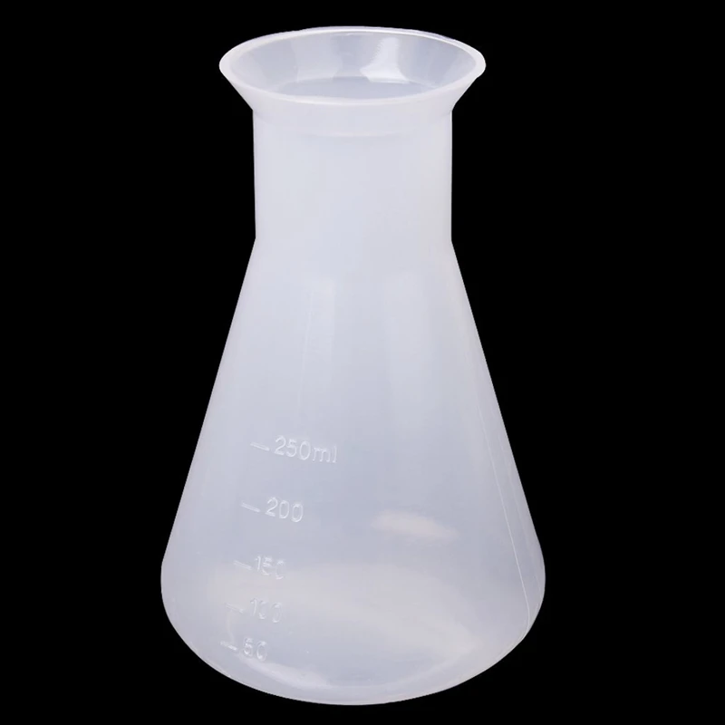 6X Plastic Transparent Laboratory Chemical Erlenmeyer Flasks Container Bottle - 250 Ml