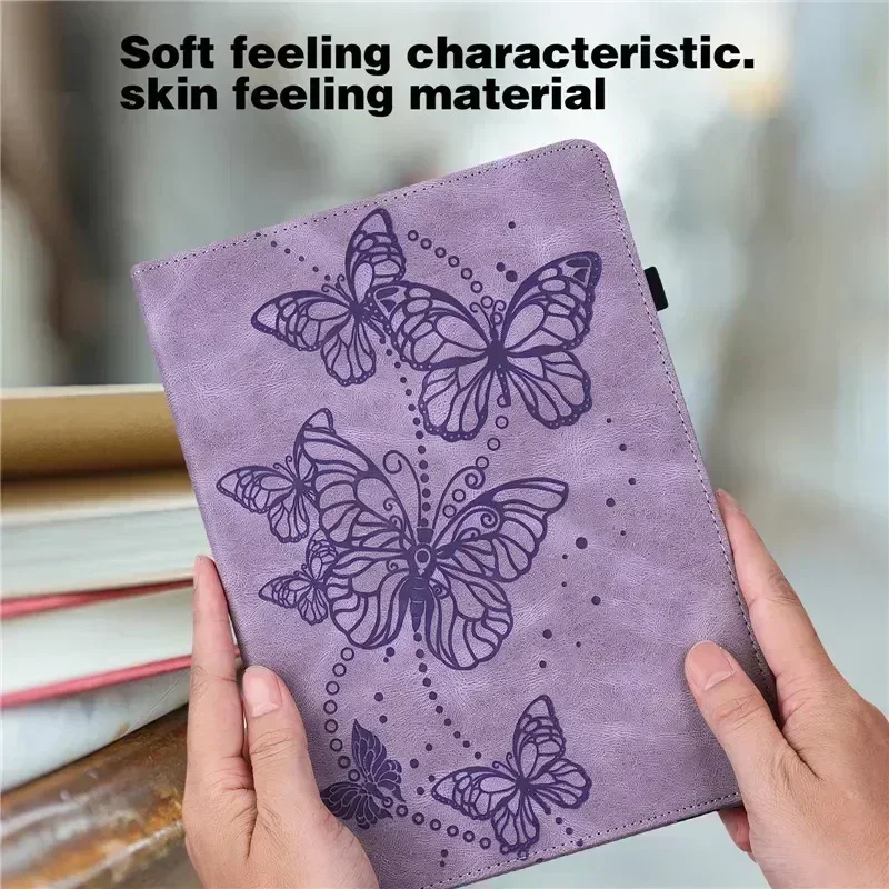 Para Xiaomi Redmi Pad SE funda 2023 11 pulgadas Linda flor mariposa en relieve suave TPU trasero para RedmiPad Redmi Pad SE funda niños