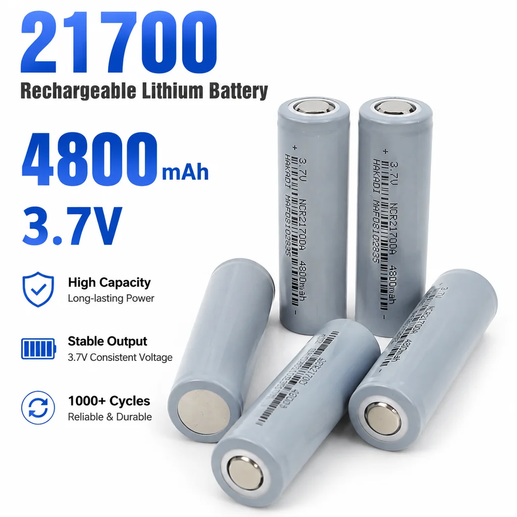 PURFIELD 21700 3.7V 4800mAh 5C High Capacity Li-ion Cell Powerful Discharge for Flashlight Daily Household Home Appliance Gear