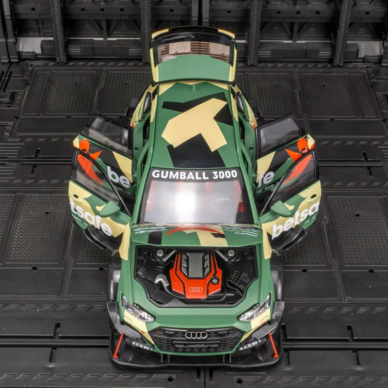 1:24 Audi RS6 puertas de modelo de coche modificadas de aleación y capó de motor, el maletero se puede abrir detalles ricos, mano de obra fina de buena calidad