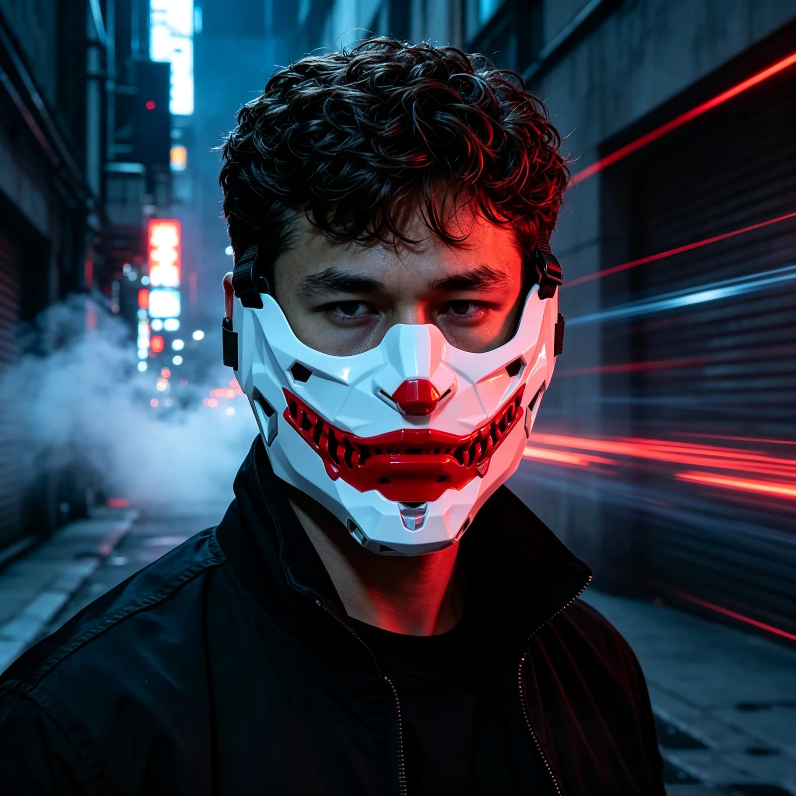 Led Purge Mask Halloween - Cyberpunk Half-Face Masks Cosplay Resin Custom