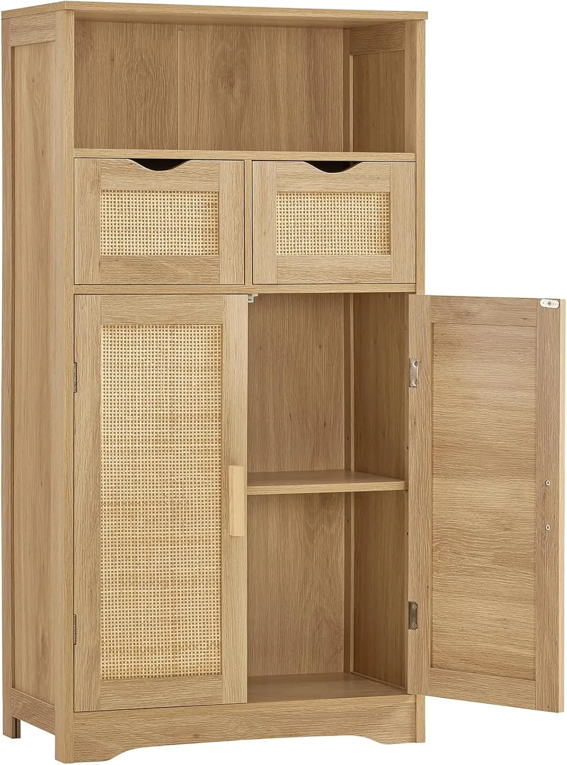 

Cabinet with 2 Drawers & Adjustable Shelves, Pantry Cabinet with 2 Doors, Cupboard, Floor Cabinet for Living Room