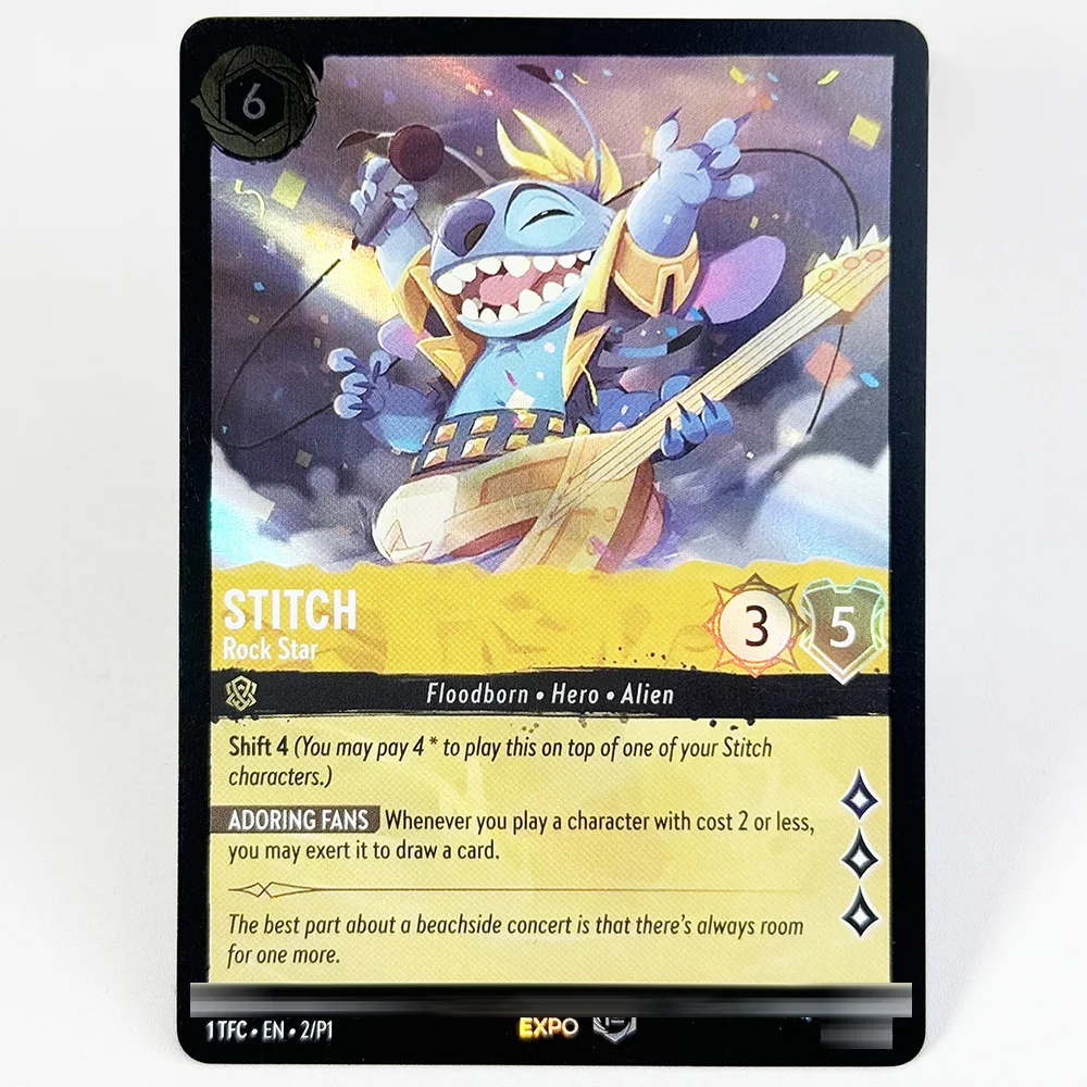 بطاقات لوركانا فويل TCG أرواق لعب STITCH Rock Star English.French Floodborn eHero ·Alien