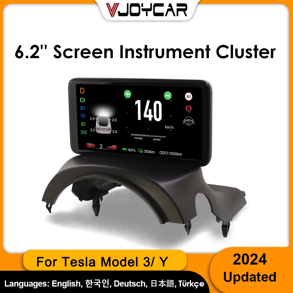 

New 4.6'' 6.2'' Dashboard Cluster Instrument Model 3 Y HUD Screen HD LCD Speedometer For Tesla Modification Car Accessories