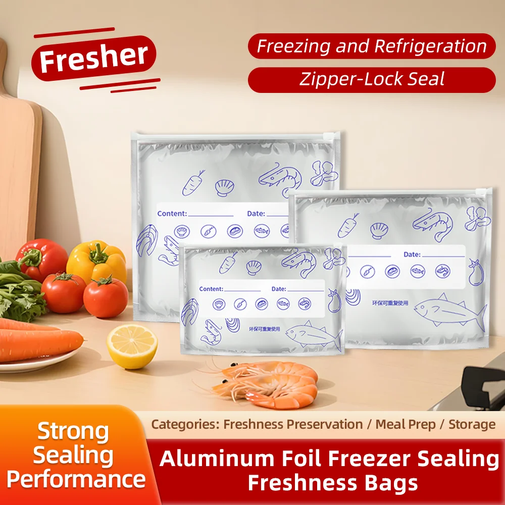 

100pcs Aluminum Foil Freezer Sealing Freshness Bags - Keep Food Fresh Longer, Perfect for Meat, Veggies & Meal Prep Storage