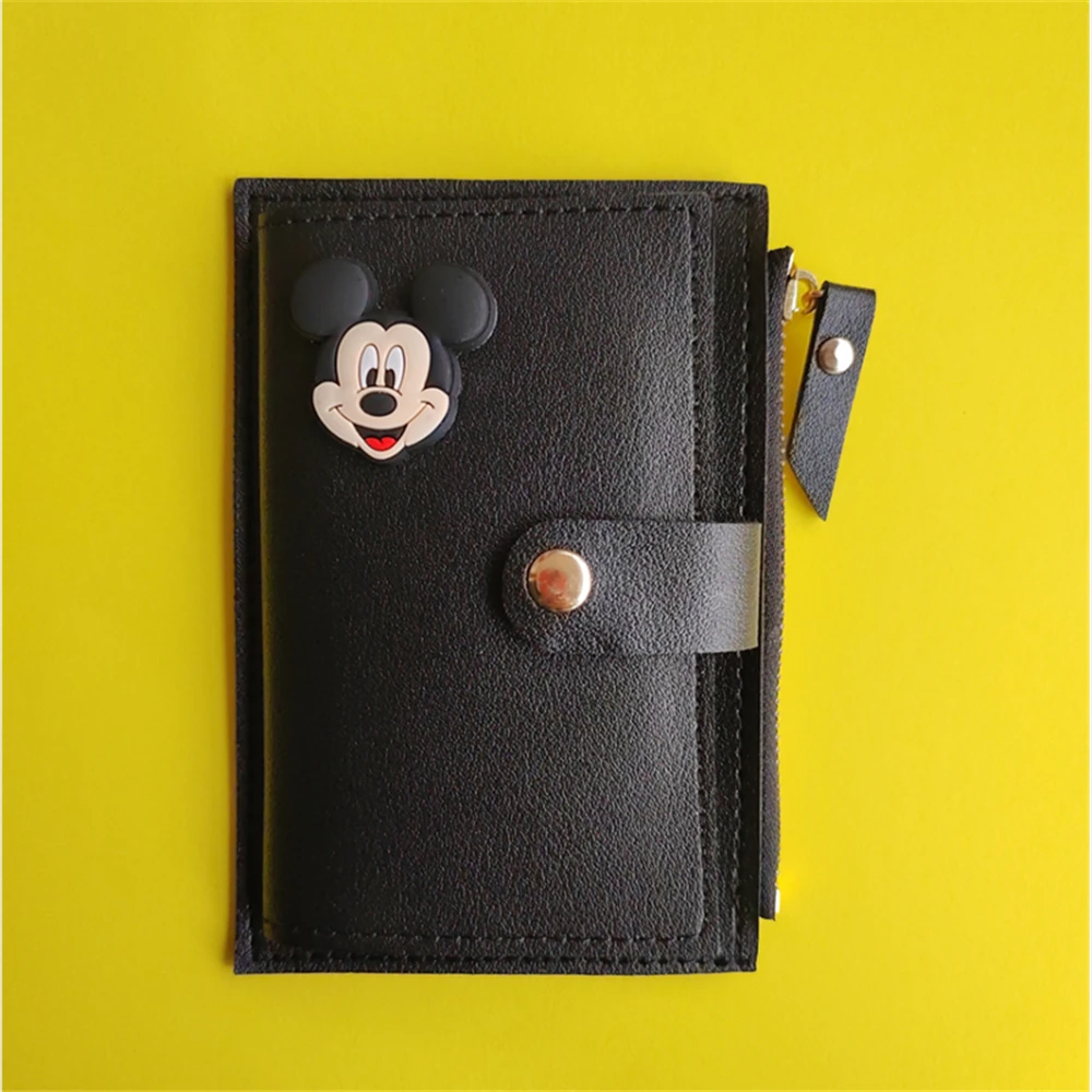 [1Pcs ] Disney Credit Band ID Card Holder Man Woman Youth Ladies Fashion Mini Purse Mickey Minnie Mouse Stitch Pooh Fancy Wallet