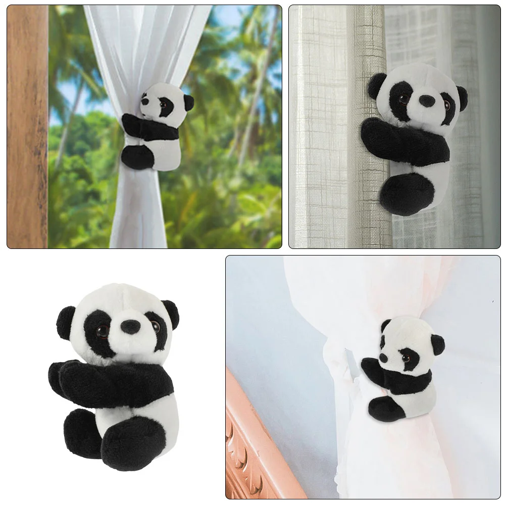 2 Pcs Plush Toy Panda Clip Child Office Note Memo Clips Decoration 1000X700X600CM Pp Cotton Short Kungfu Toys for Photo