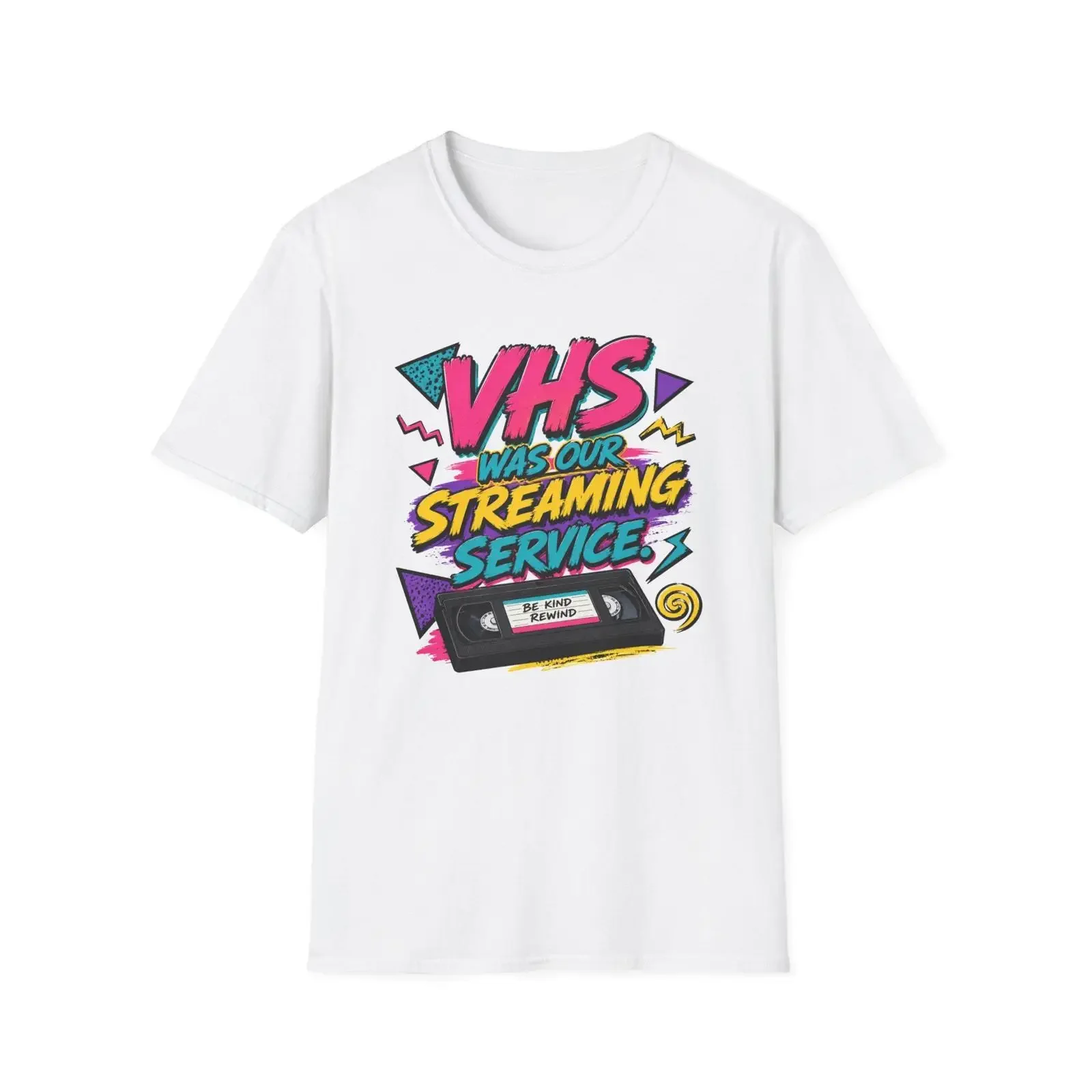 VHS VHS Was Our Streaming Service T Shirt Retro 90s Cassette Tape Nostalgia vintage Washed Stylish Slightly Versatile Breathable - Aliexpress Deal