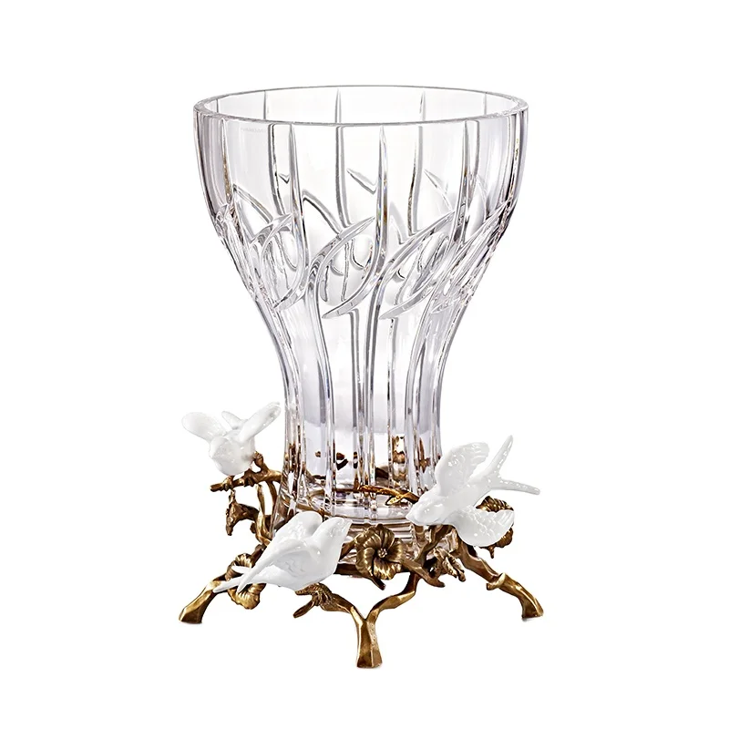 

Vase Nordic home decoration, handmade transparent classic silk