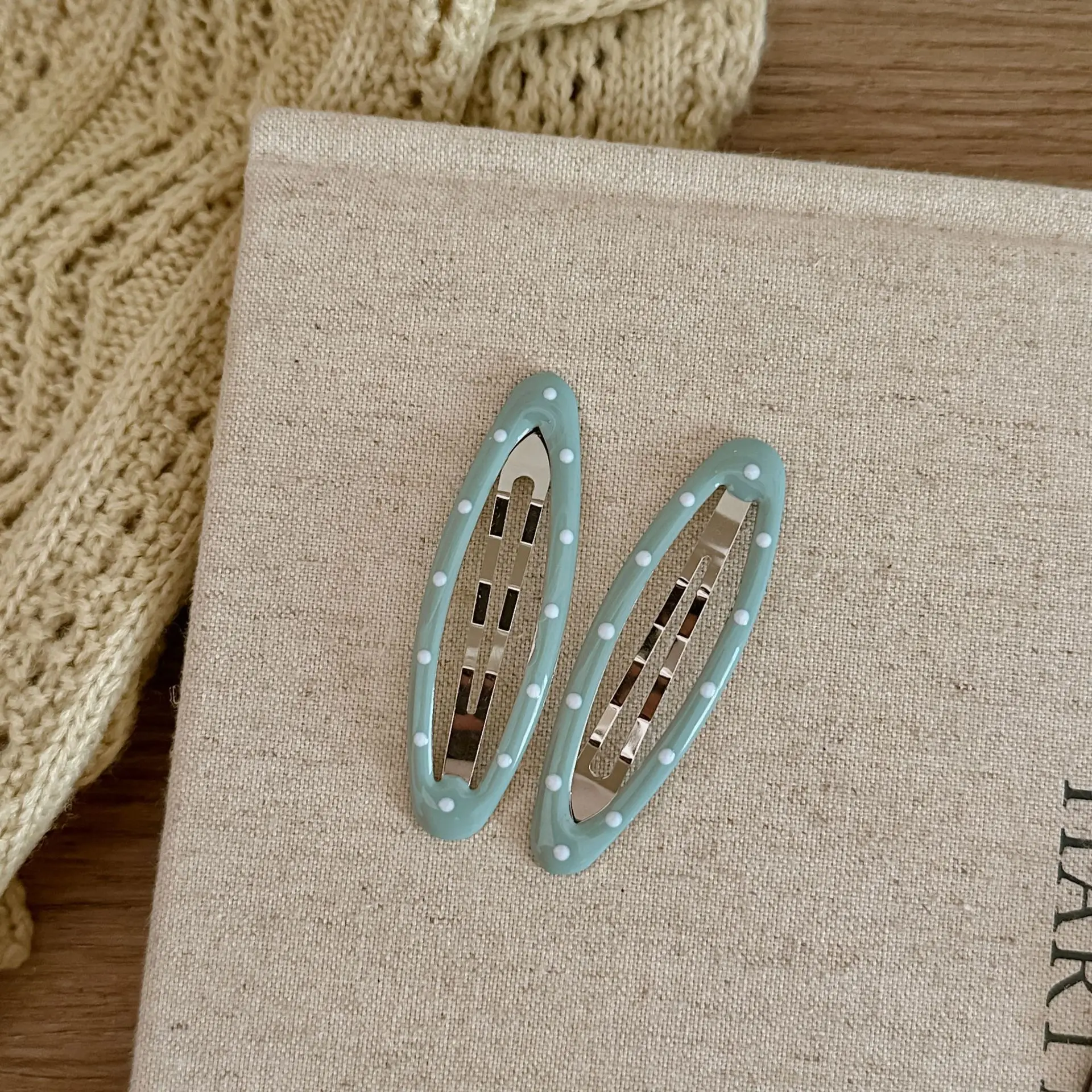

Korean Dotted Oval Clip Basic Children's Clip-On Hair Accessory Trendy Hair Accessory for Girls