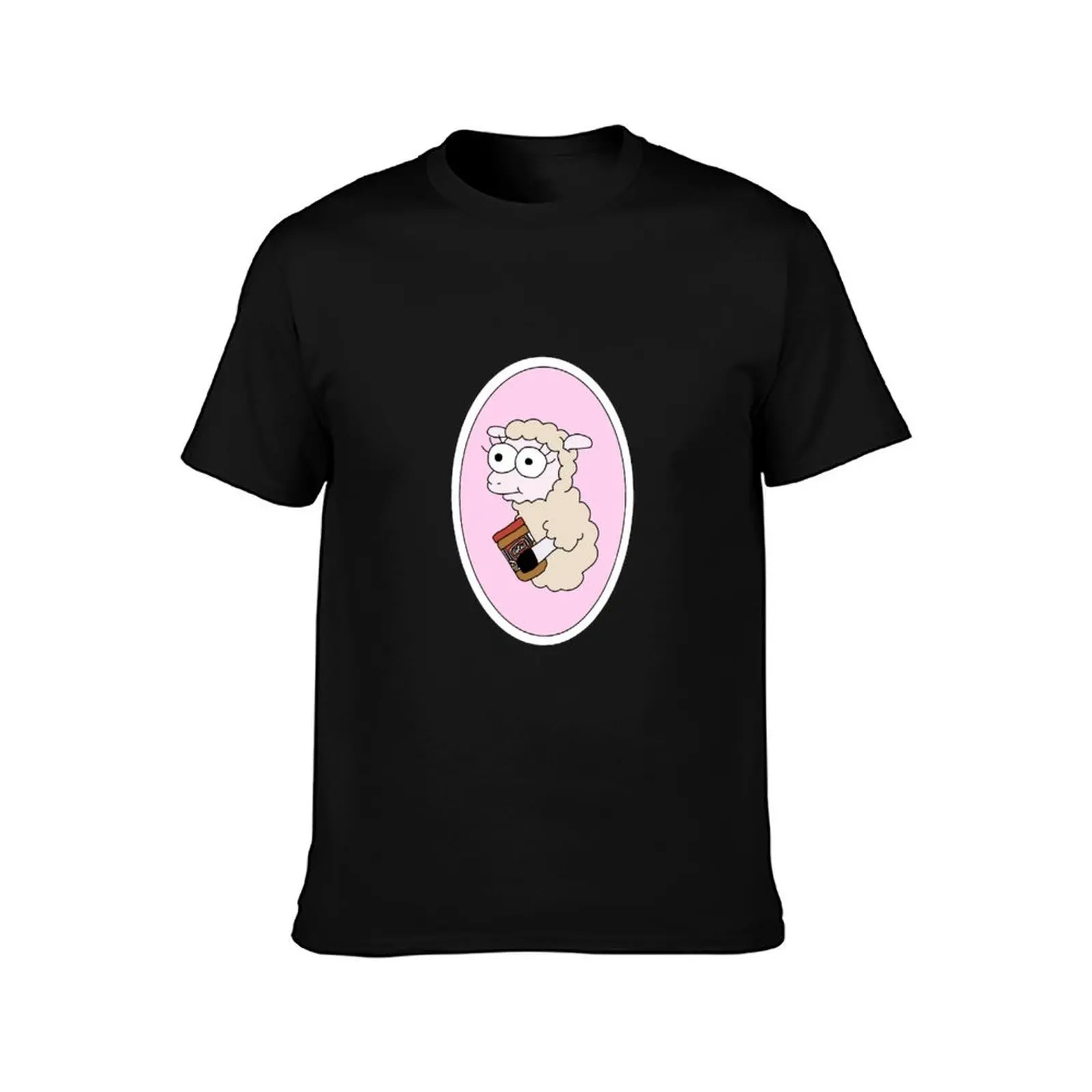 little lamb holds a biscoff pink T-Shirt sports fans cotton graphic tees plain oversized graphic tee mens tall t shirts