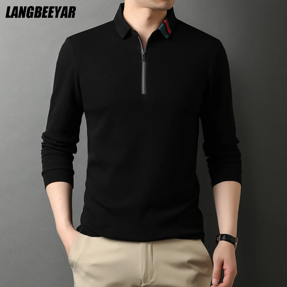 High End 100% Cotton Designer New Fashion Brand Polo Shirt Men 2023 Korean Top Quality Casual Long Sleeve Tops Men Clothes