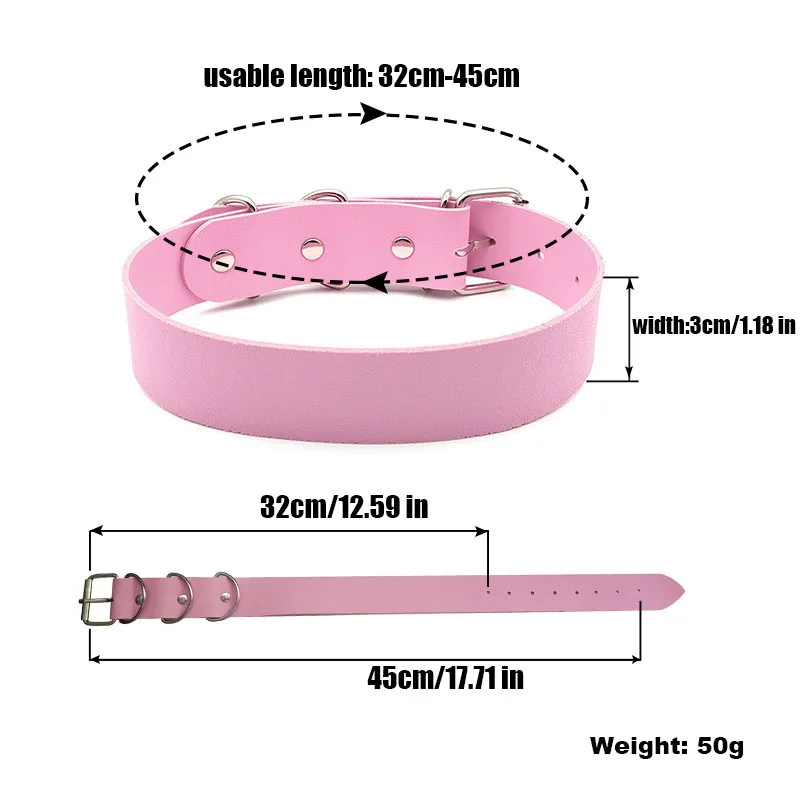 男性と女性のためのセクシーなネックレス,パンク,パーソナライズされた文字,ピンクの革のバックル,ベルトの襟,コスプレジュエリー