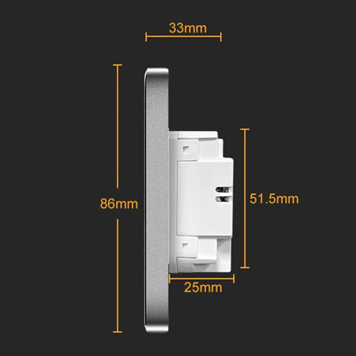Tuya Smart Home WiFi Display Light Switch Glass Touch Switch for Three-Way Switch Black