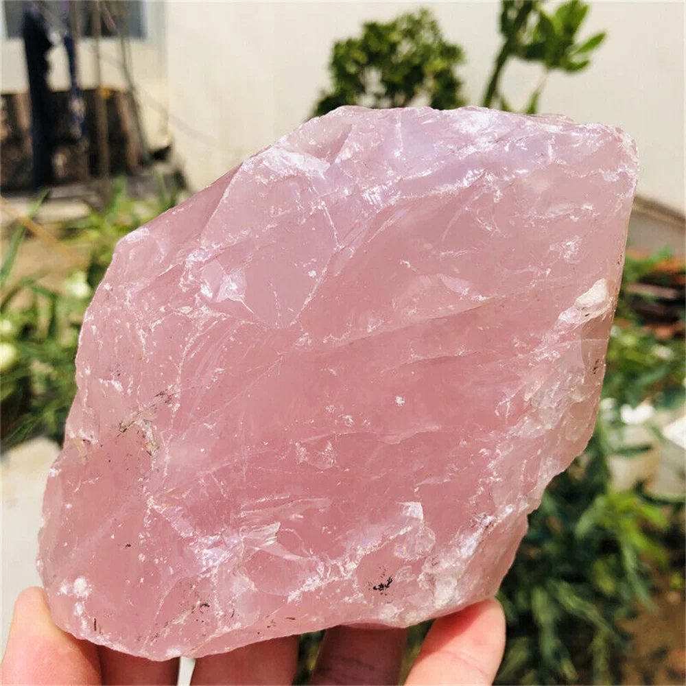 

Magical Natural Pink Rose Quartz Crystal Rough Raw Stone Mineral Specimen Restoration Gem Home Office Degaussing Decoration