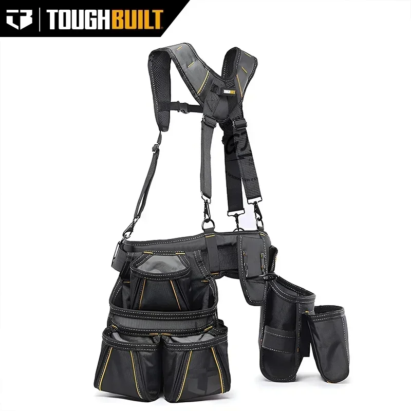 ToughBuilt Pro Carpenter Suspension Rig with Pockets Heavy Duty Deluxe Premium Quality, Durable - Adjustable Size (TB-302-6）