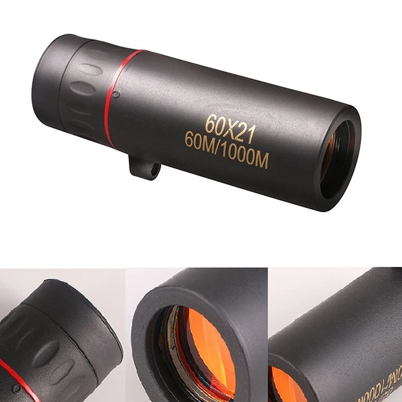 Mini Pocket Telescope HD 60x21/30 x 25 Monocular Telescope Binoculars Zooming Focus Green Film Binocular Optical Outdoor Hunting