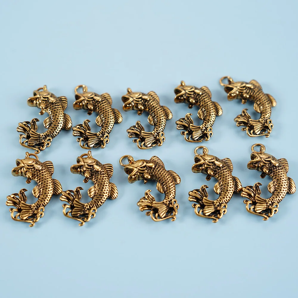 

10 Pieces Charming Pendant Fish Marine Animal Vintage Small DIY Bracelet Necklace Earrings Jewelry Making Any Occasion