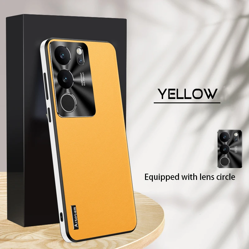 

Full Lens Protector Case for Vivo V30 V29 Pro Leather Case Soft Shockproof Phone Case Shell for Vivo V40 V27 Pro Back Cover
