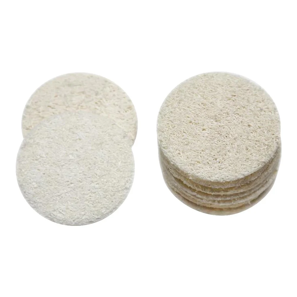 20 pçs almofada de bucha 5cm para rosto corpo natural esfoliante esponja de banho de secagem rápida removedor de maquiagem tapete de limpeza facial almofada de bucha