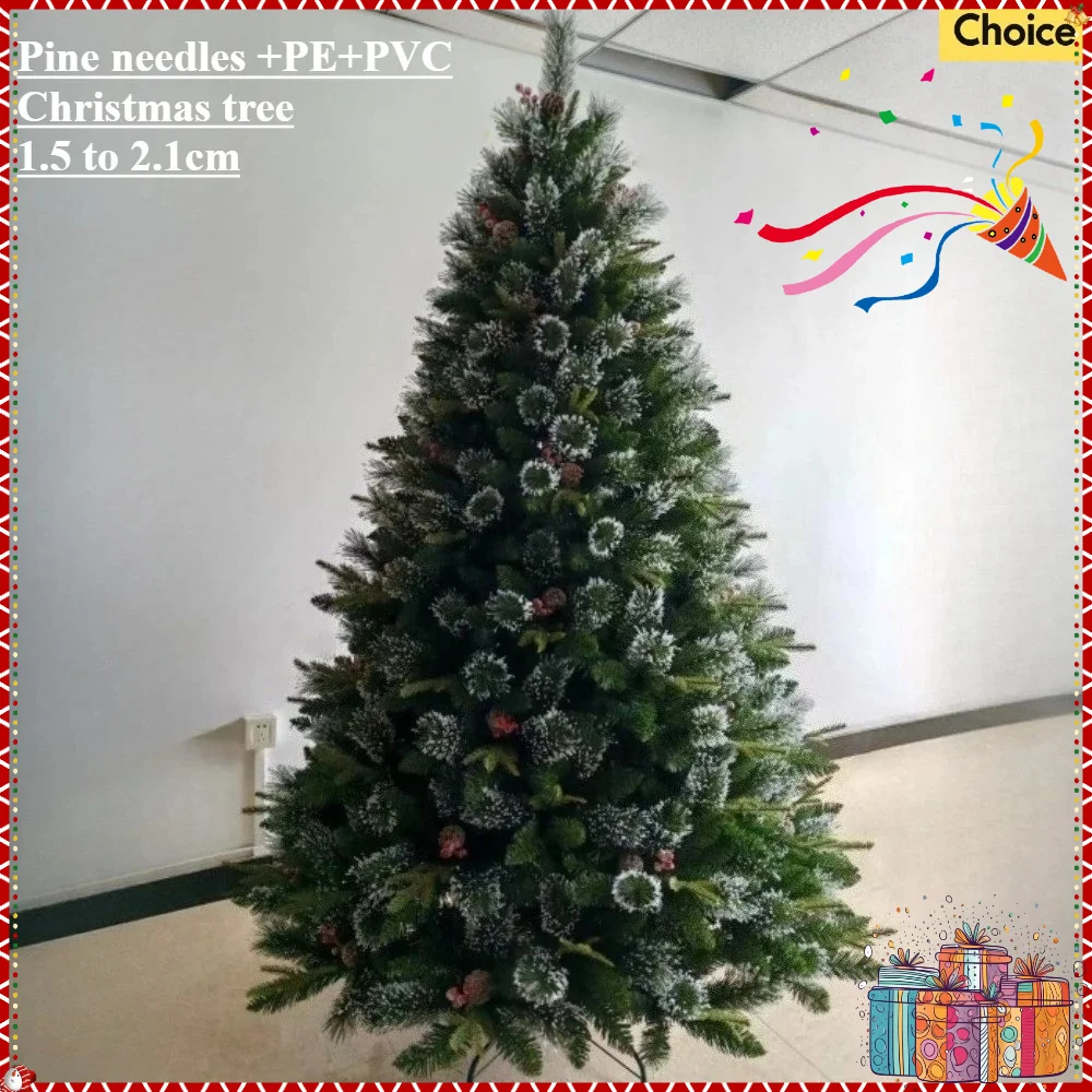 

PE+PVC Artificial Christmas Tree Encrypted Pine Needles with LED Lights Christmas Tree 1.5M to 2.1M Family Christmas Decoration
