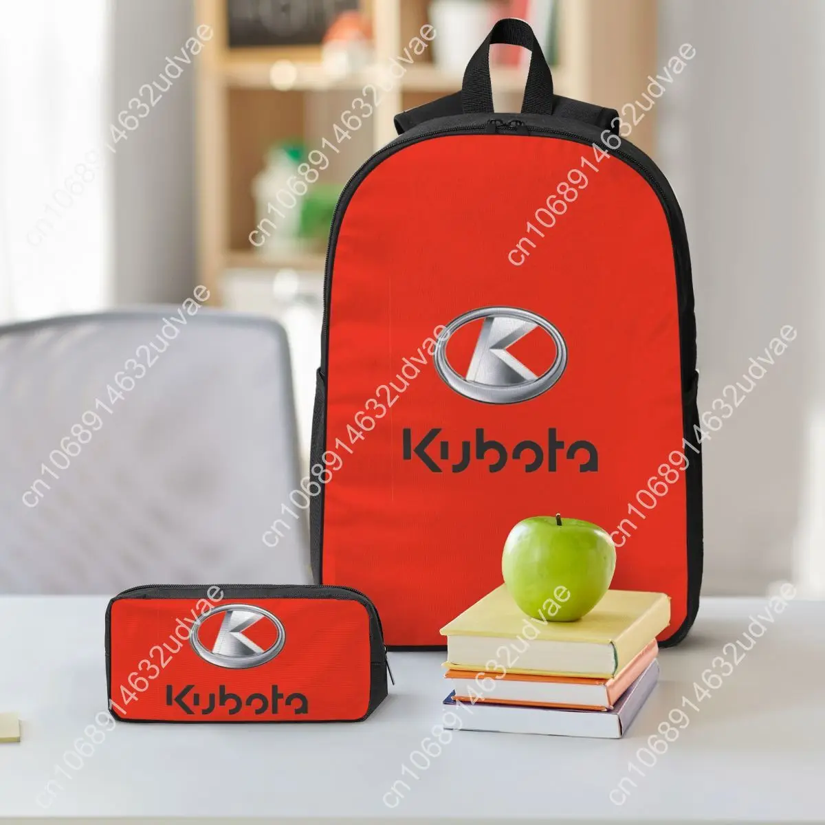 Kubota Tractor Backpack Student Boys Girls BookBag School Bag Computer Shoulder Bags 3ps Insulated Lunch Bag Pencil Case