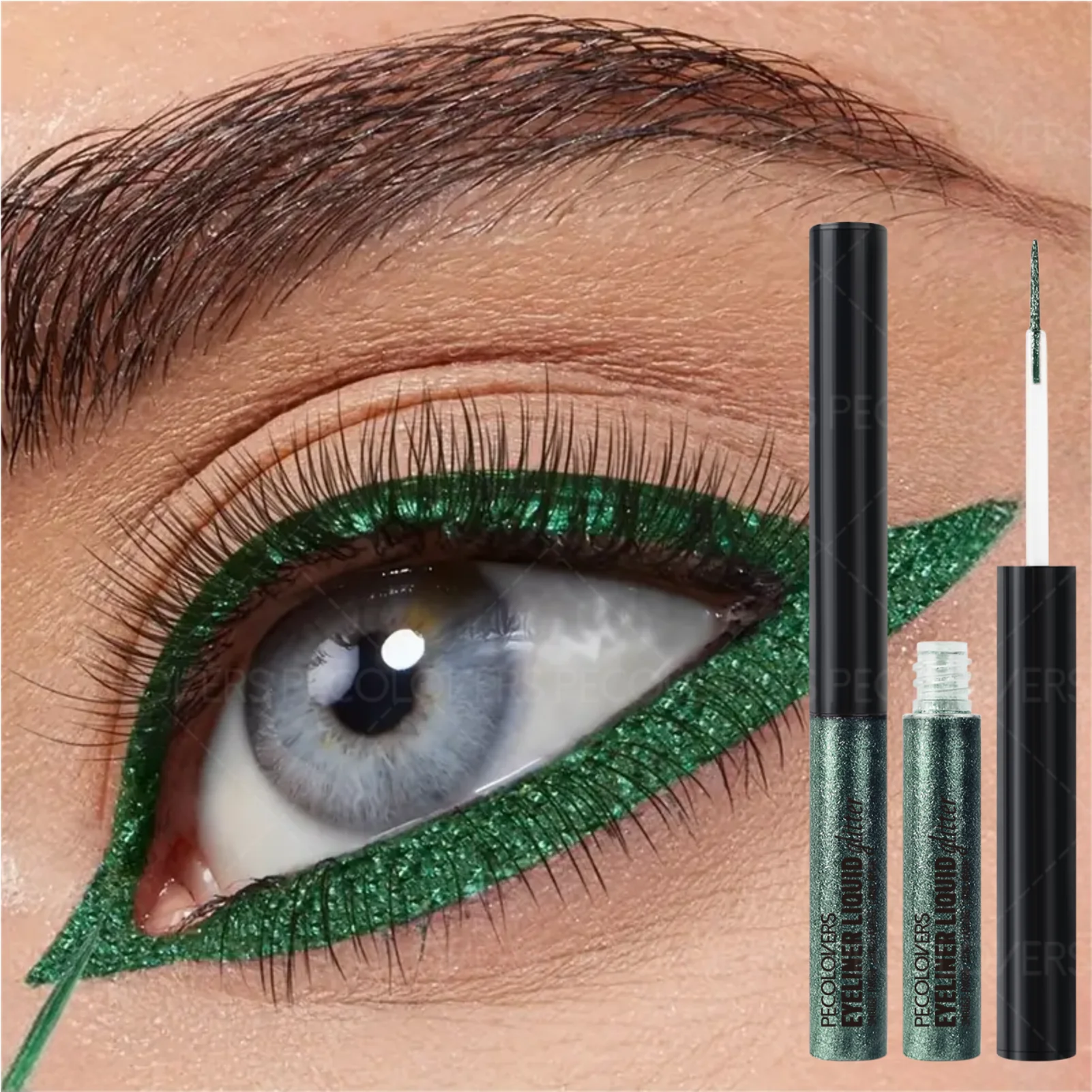 1 szt. 2-w-1 płynny eyeliner i cień do powiek - wodoodporny, długotrwały, brokatowy rozświetlacz