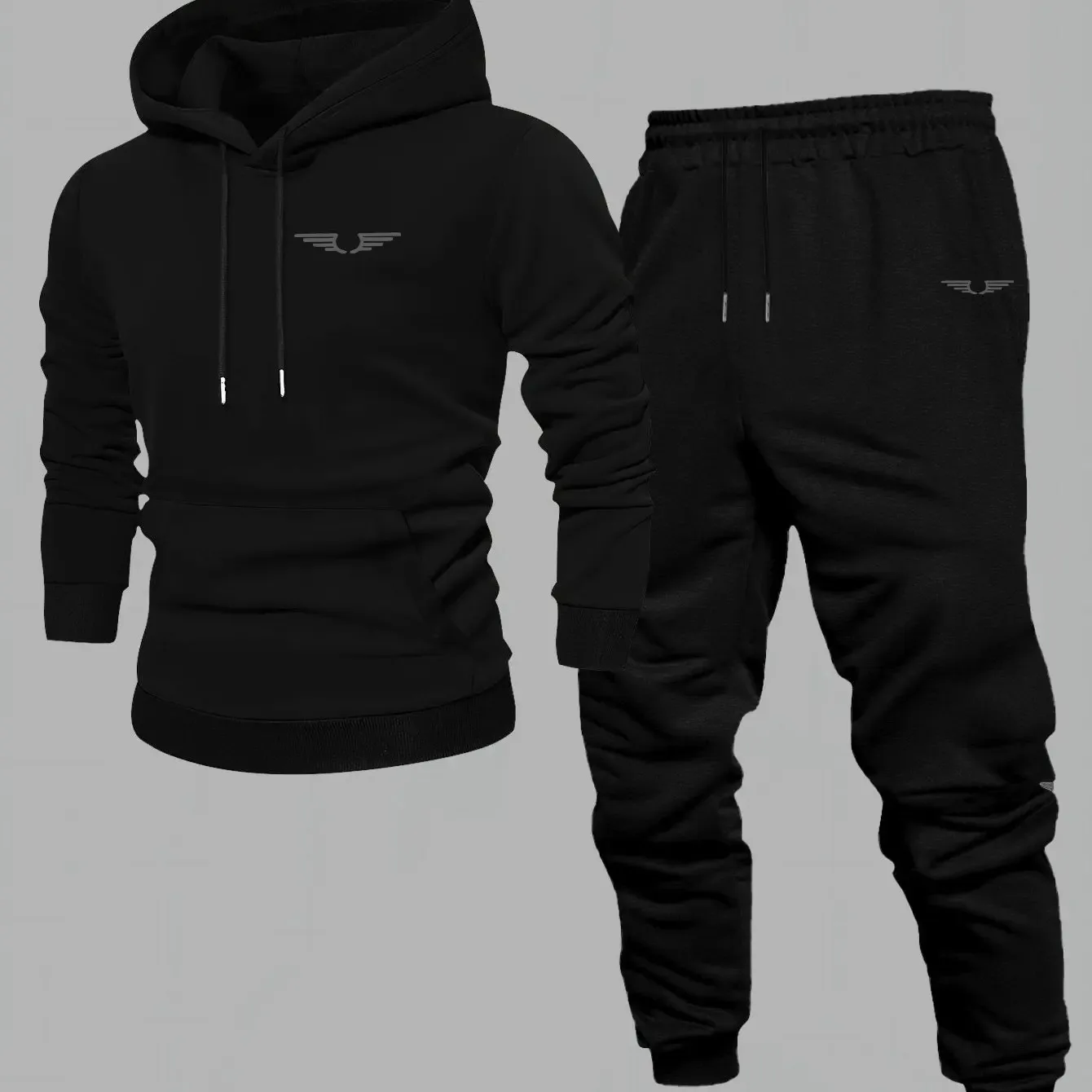 

Men's fall/winter sports casual set trendy American streetwear multi-purpose printed coat men's clothing top and pants complete