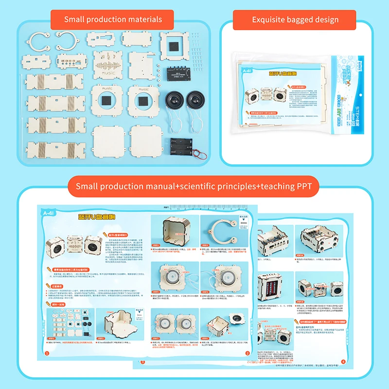 Módulo de altavoz USB Bluetooth DIY, montaje hecho a mano de material de enseñanza Experimental científico, Kit de producción de experimentos