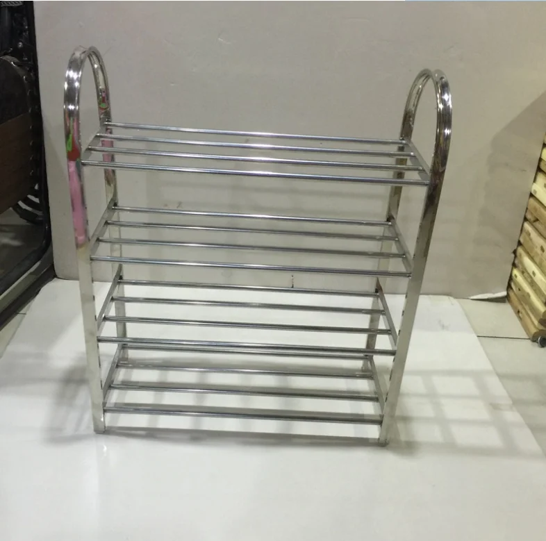 Stainless steel shoe rack multi-layer simple shoe shelf storage shoe cabinet assembly dormitory household