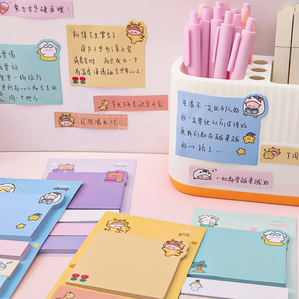 4PCS/set Memo Pad Combination Special-shaped Message Adhesive Notepad Creative Sticky Note School Supplies Kawaii Stationery