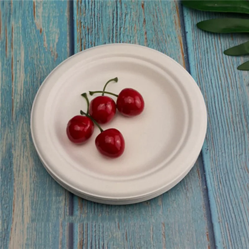 ELEG-100% Compostable Disposable Paper Plates Bulk 9 Inch 100 Pack, Bamboo Plates, Eco Friendly, Biodegradable