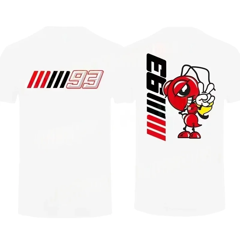 تي شيرت قطني للرجال والنساء مارك كاجوال رقم. تي شيرت 93 Motor Marquezs جرافيك بأكمام قصيرة ملابس الشارع الرائعة #1