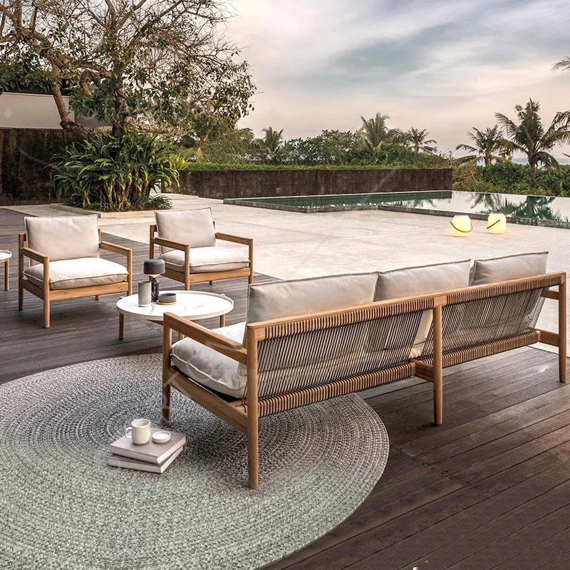 For Solid Wood Recliner Outdoor Furniture Sofa Fabric Material