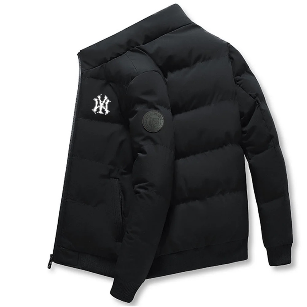 New fabric stand-up collar men's cotton coat for winter, thick and warm, trendy brand, short style, fashionable and casual jacke