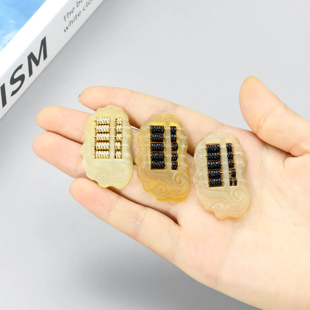 Chinese abacus Natural Croissant Coconut Shell Copper Beads Wishful Thinking Mini Home Car Decoration Pendant Chain Key Craft