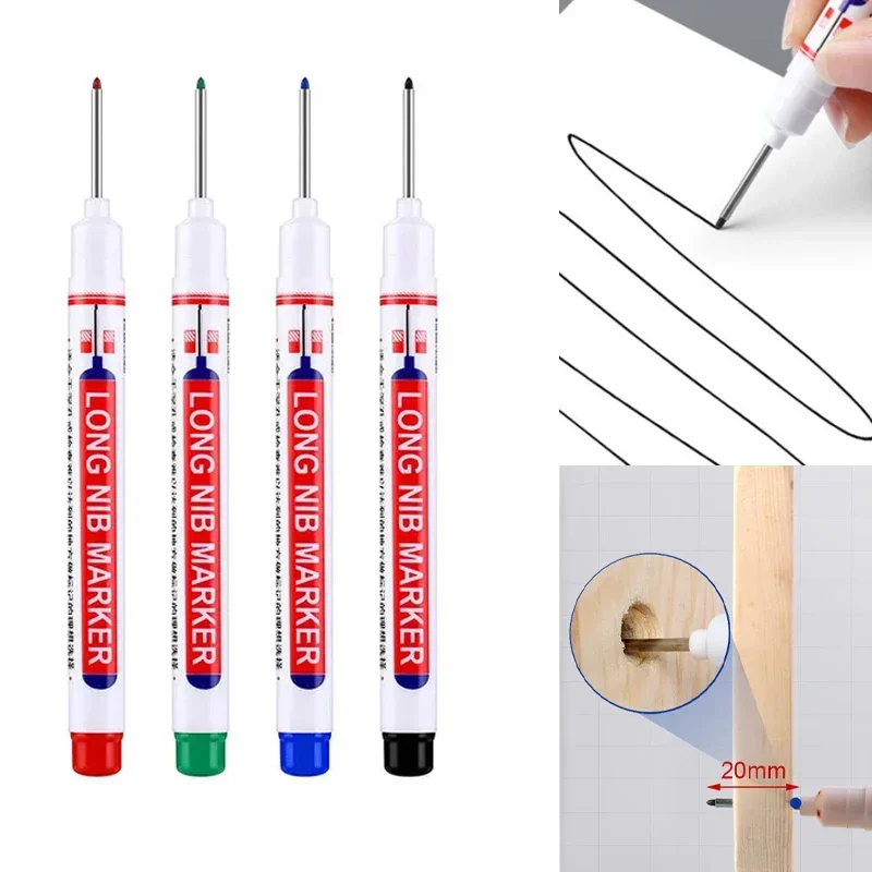 20mmDeep Hole Long Nib Head Markers For Metal Perforating Pen Waterproof Bathroom Woodworking Decoration Multi-Purpose Wholesale