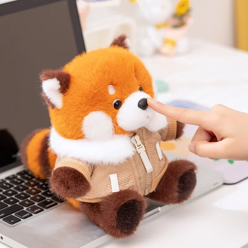 20Cm Kawaii Rode Wasbeer Dragen Kleding Knuffel Mooie Kleine Panda Leuke Zachte Knuffels Pop Kussen Voor Baby verjaardagscadeau