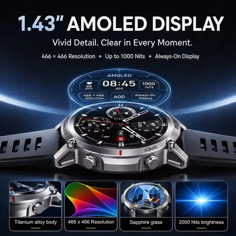 Military GPS Smartwatch with AMOLED Screen