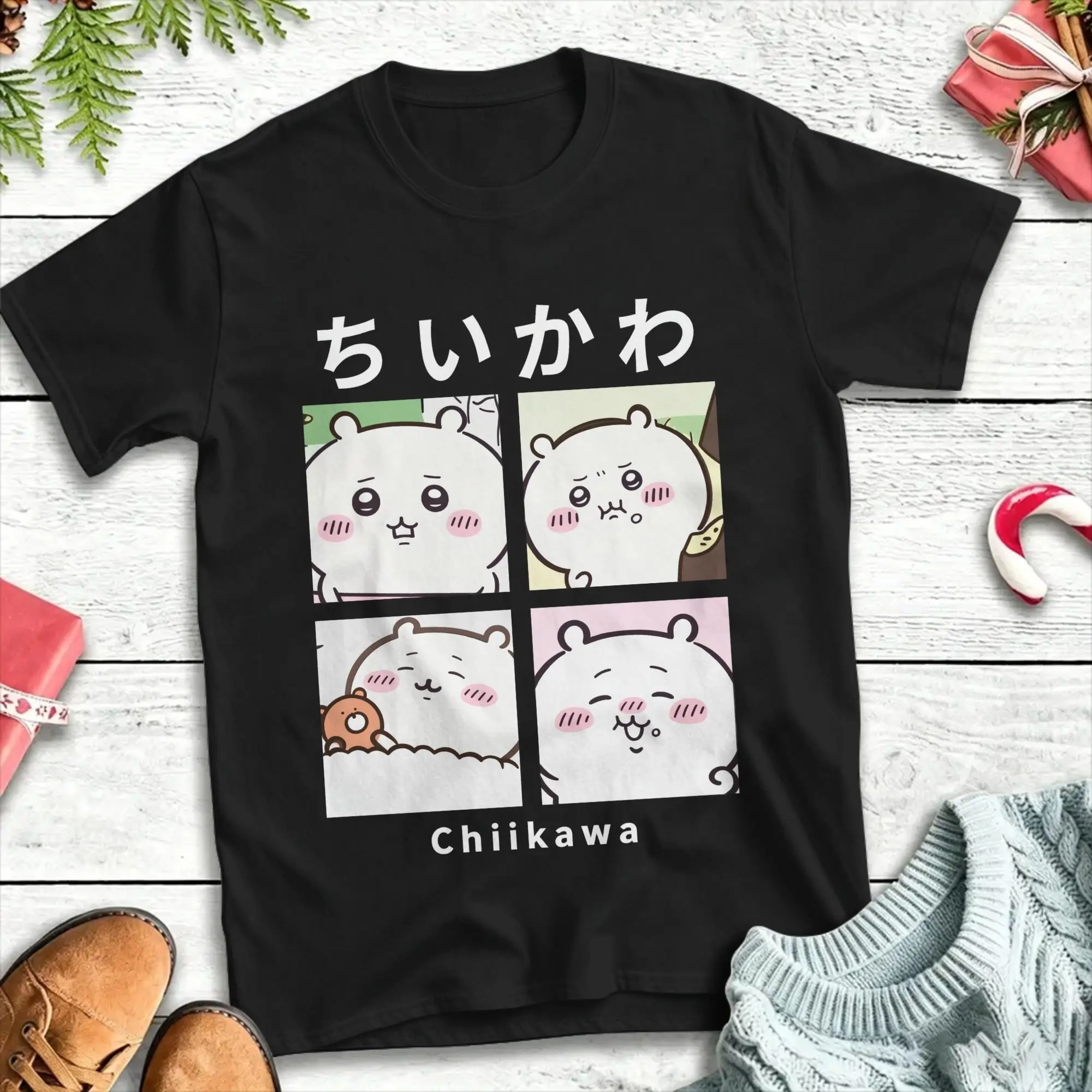 Men T-Shirt Chiikawa Usagi Hachiware  T Shirts Fashion  Summer Tees Classic 100 Cotton Clothing Gift Idea