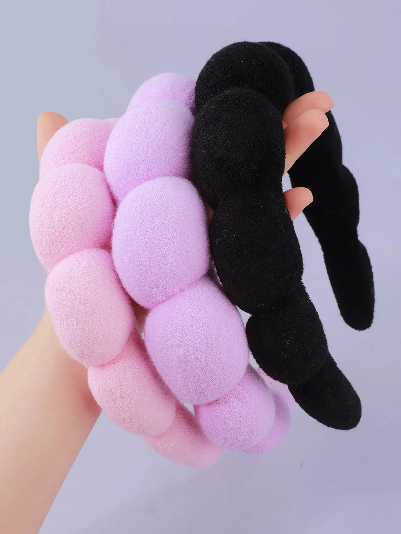 3 pezzi per lavare il viso per le donne fasce in spugna cinturino da polso trucco bolla morbida fascia per capelli accessori per capelli per ragazze copricapo